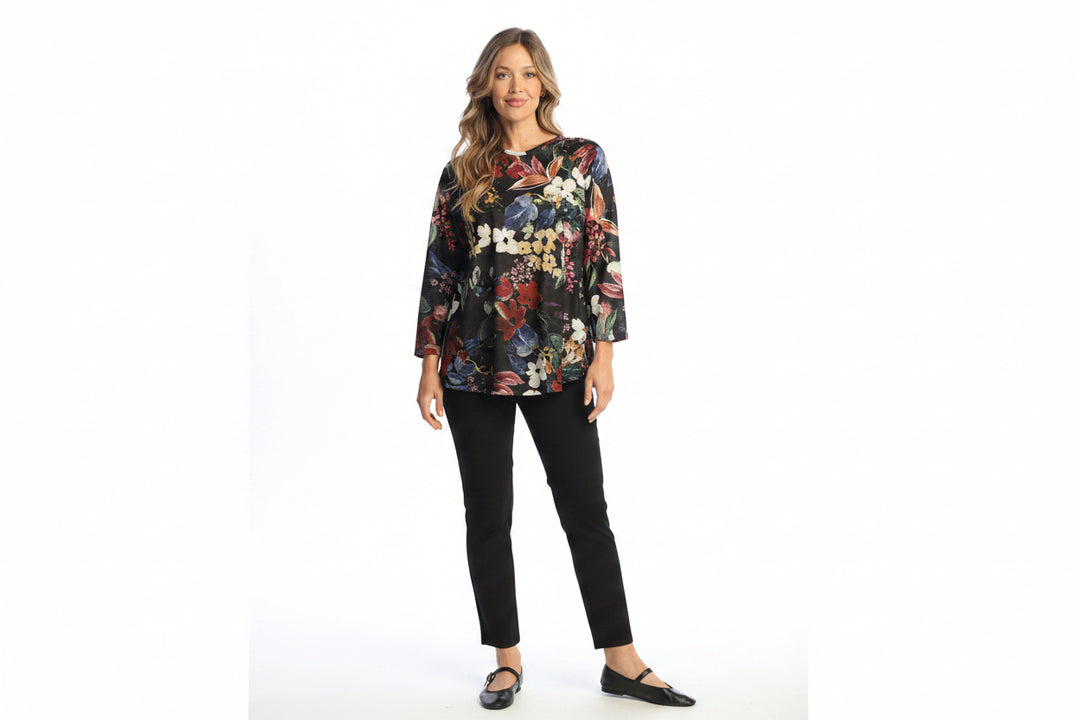 JULIETTE FLORAL 3/4 RAGLAN SLEEVE TOP
