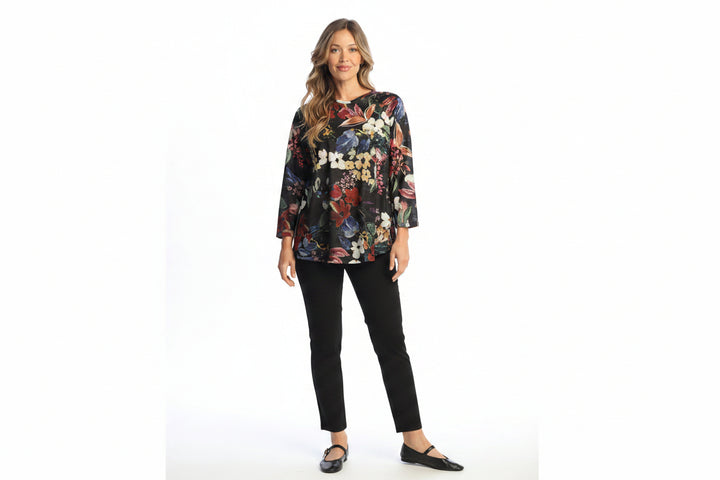 JULIETTE FLORAL 3/4 RAGLAN SLEEVE TOP
