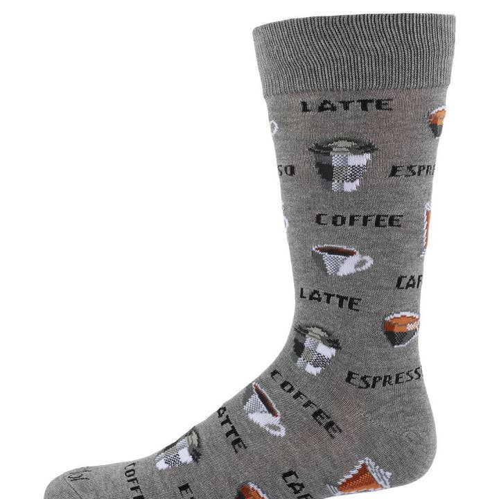 MEN'S COFFEE TIME BAMBOO CREW SOCKS