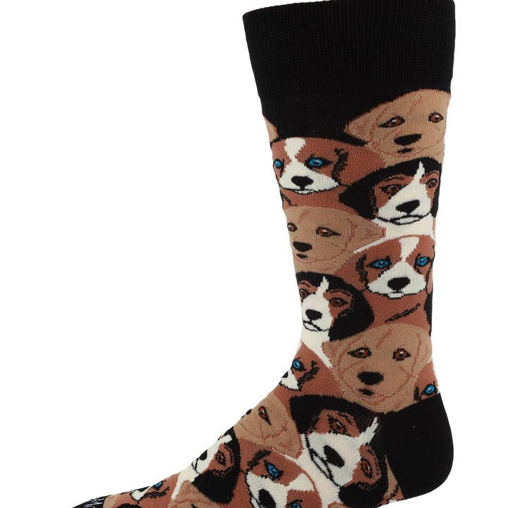 MEN'S PUPPY FACES BAMBOO CREW SOCKS