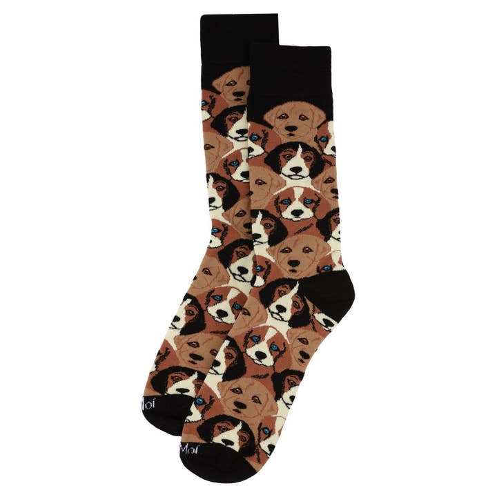 MEN'S PUPPY FACES BAMBOO CREW SOCKS
