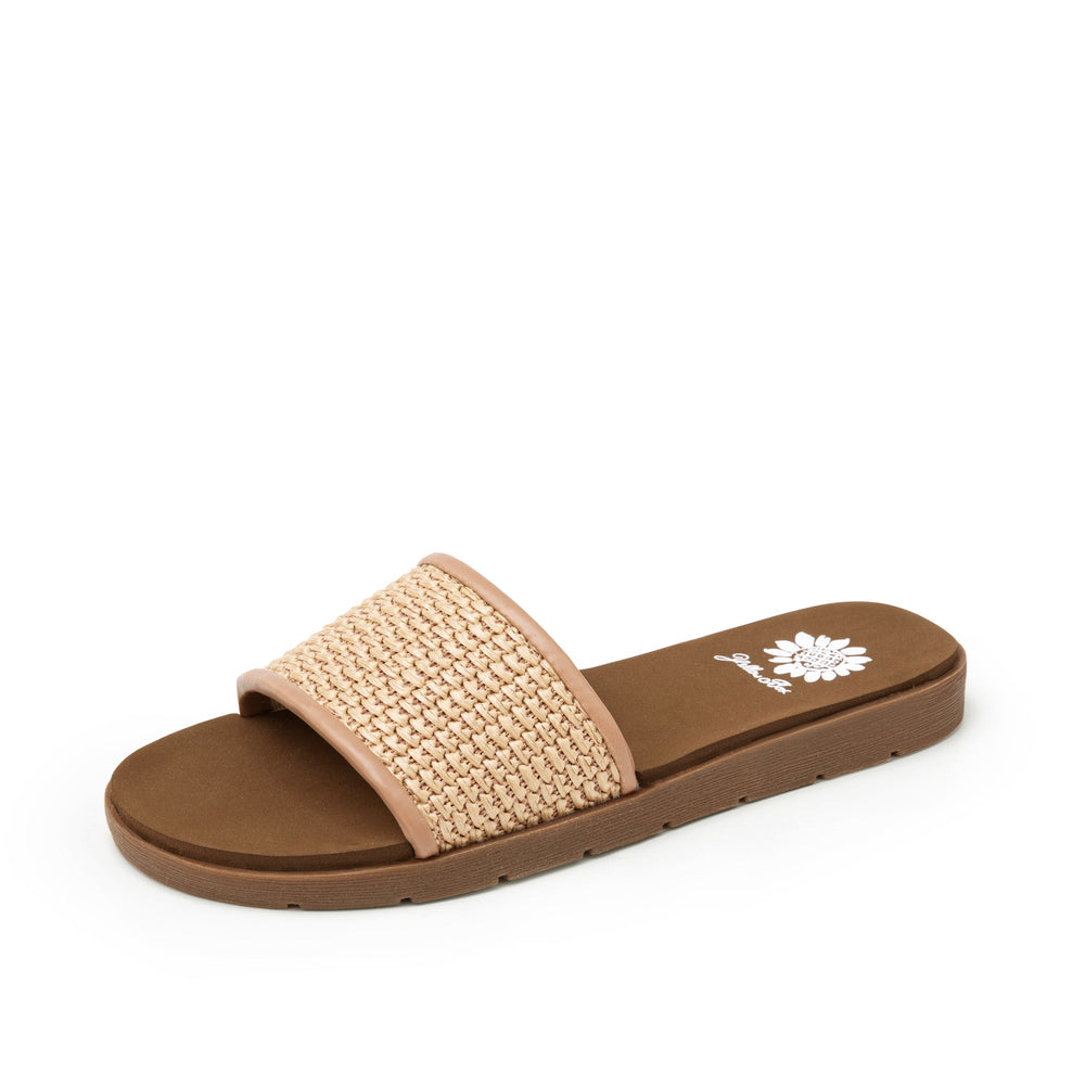 TAN FAUSTIN SLIDE SANDAL
