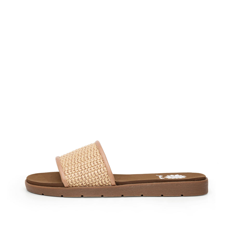 TAN FAUSTIN SLIDE SANDAL
