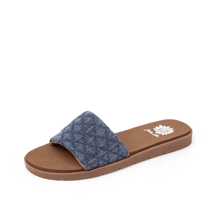 FITZY NAVY DENIM SLIDE SANDAL