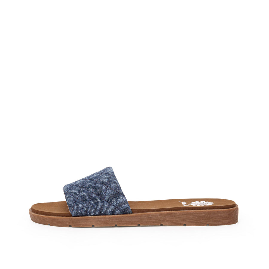 FITZY NAVY DENIM SLIDE SANDAL
