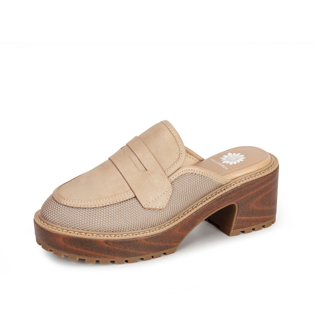 BARCLAY NATURAL LOAFER PLATFORM CLOG