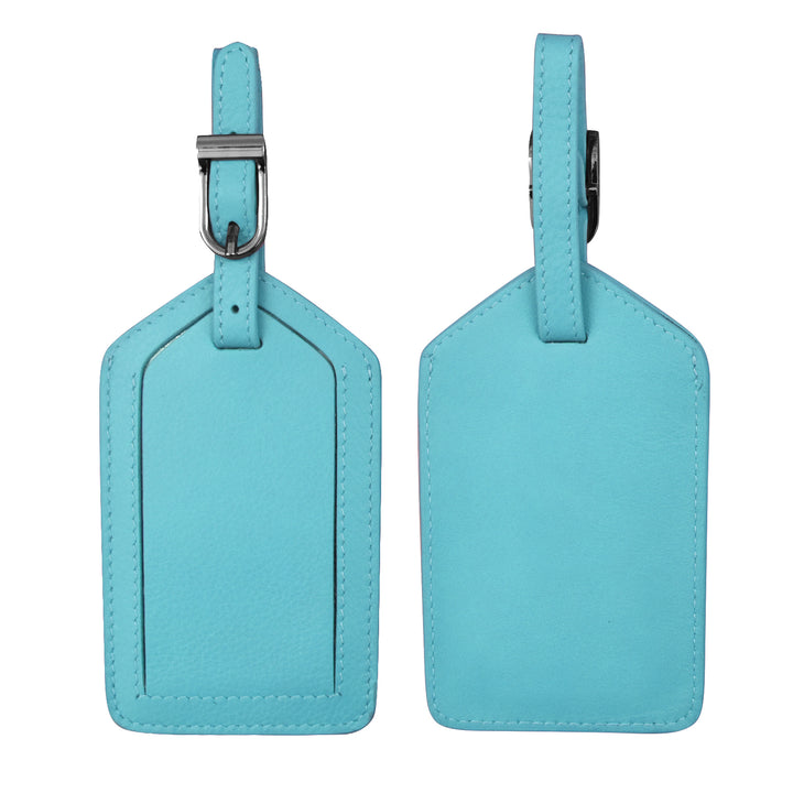 AEGEAN BLUE LEATHER LUGGAGE TAG