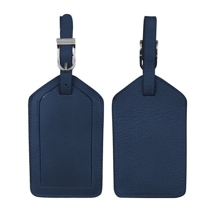 NAVY LEATHER LUGGAGE TAG