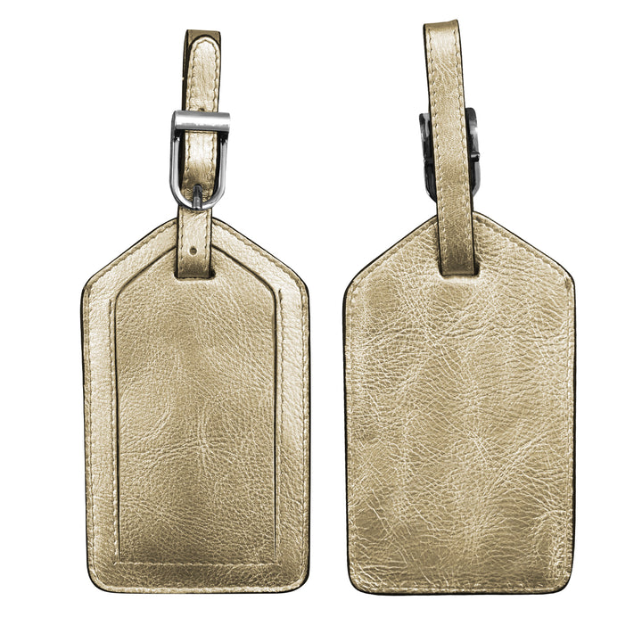 LIGHT GOLD LEATHER LUGGAGE TAG
