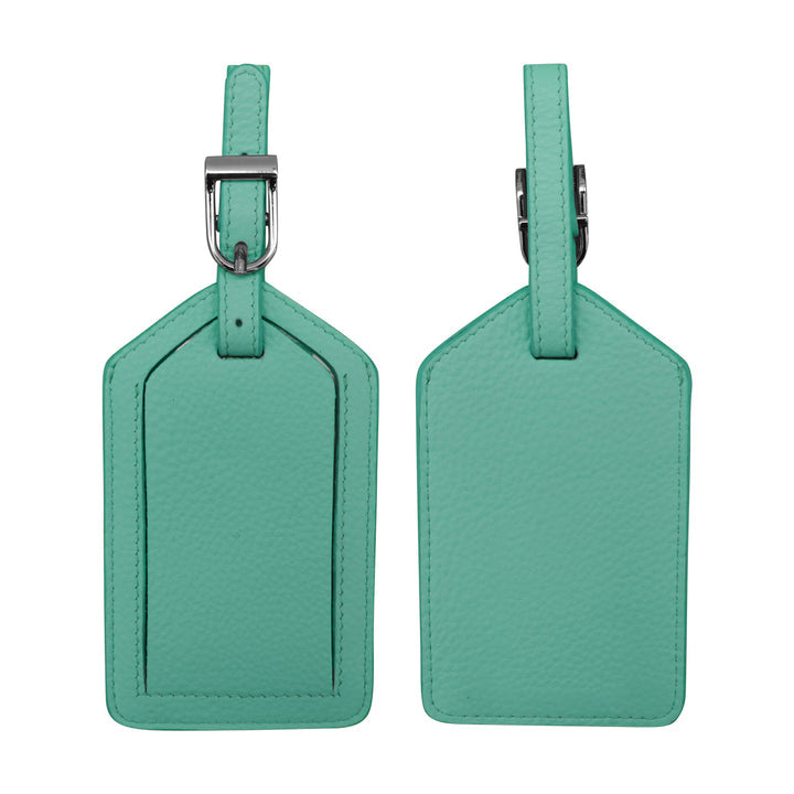 TURQUOISE LEATHER LUGGAGE TAG