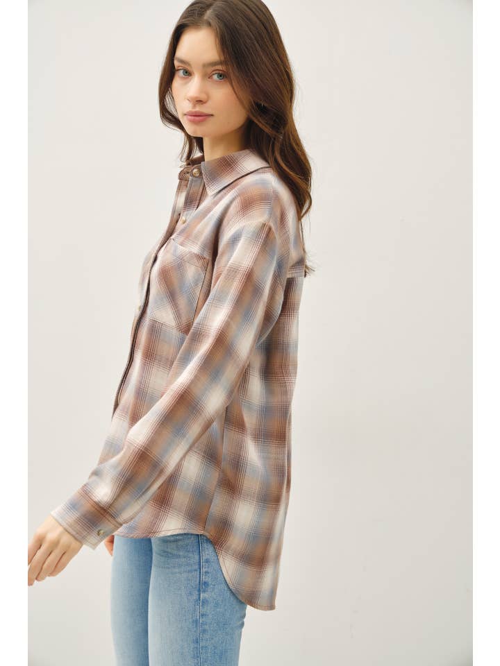 CAMPBELL MOCHA PLAID SHIRT
