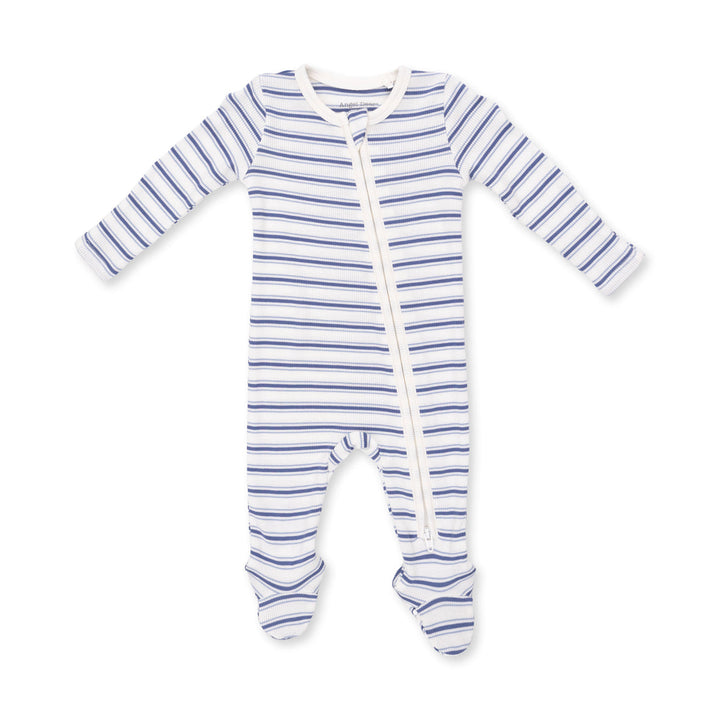 VINTAGE BLUE STRIPE 2 WAY ZIPPER FOOTIE