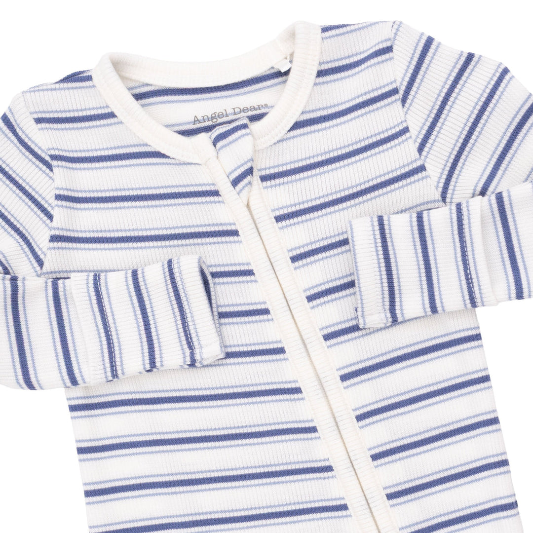 VINTAGE BLUE STRIPE 2 WAY ZIPPER FOOTIE