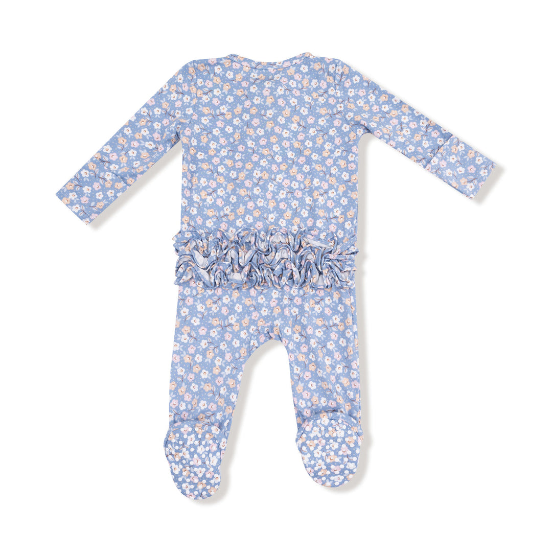 COUNTRY CALICO 2 WAY ZIPPER RUFFLE BACK FOOTIE