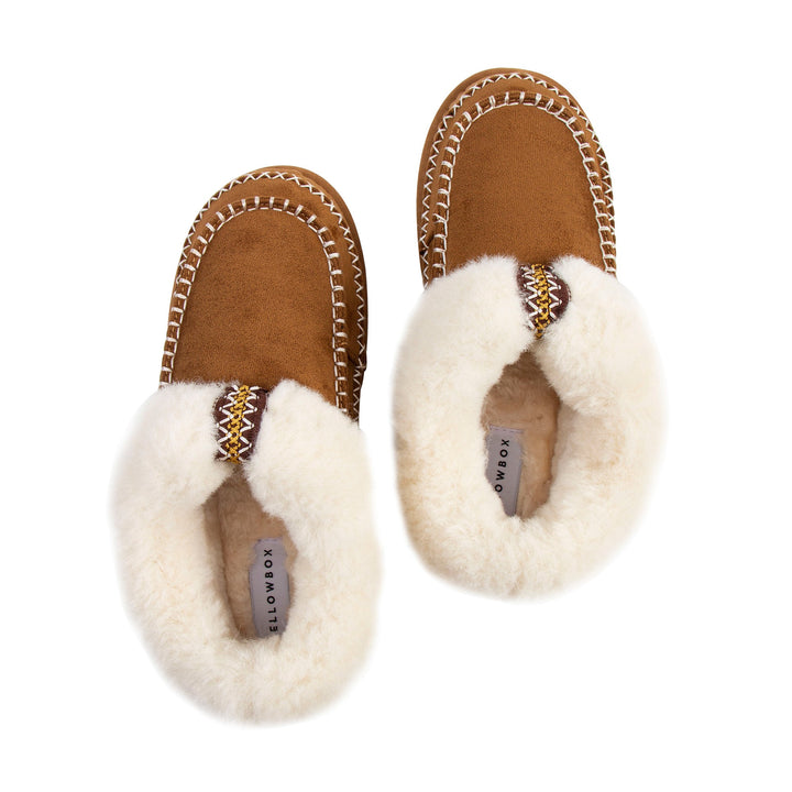MAGGIE CHESTNUT SLIPPER SHOE