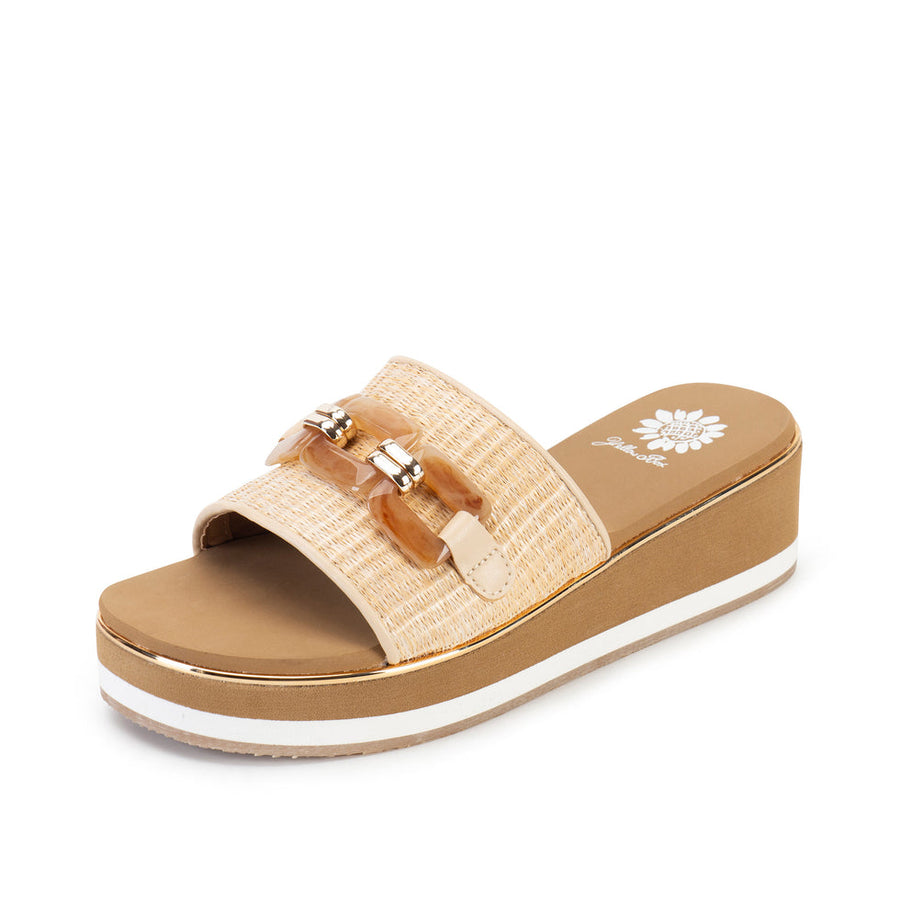 GABINA NATURAL WEDGE SANDALS
