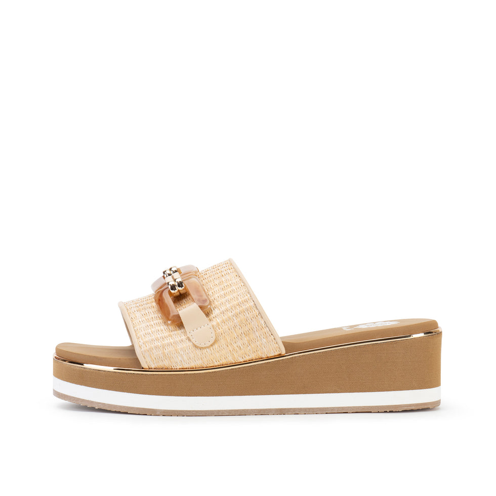 GABINA NATURAL WEDGE SANDALS
