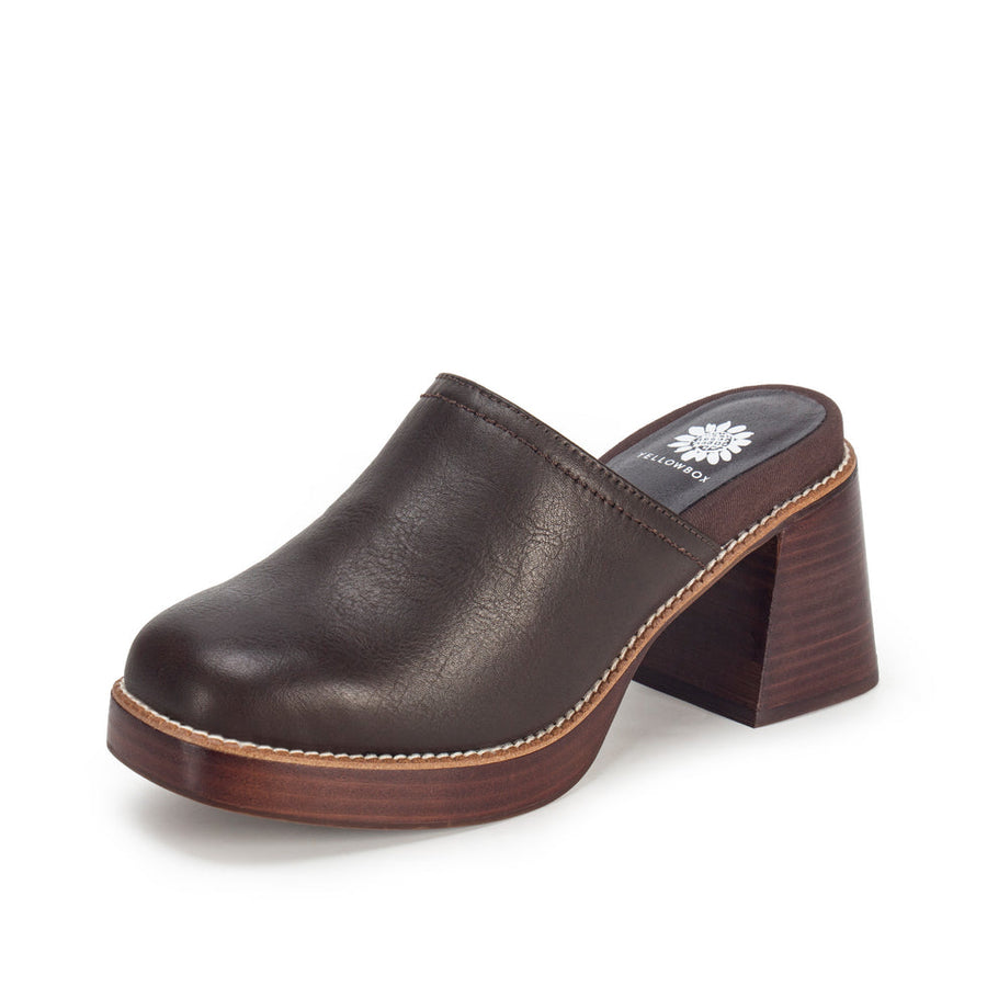 IVARIA CHOCOLATE PLATFORM CLOGS
