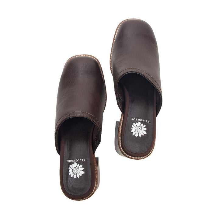 IVARIA CHOCOLATE PLATFORM CLOGS