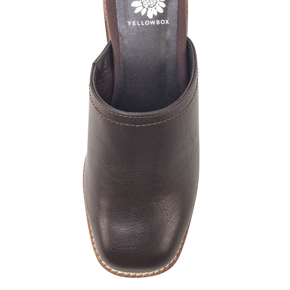 IVARIA CHOCOLATE PLATFORM CLOGS