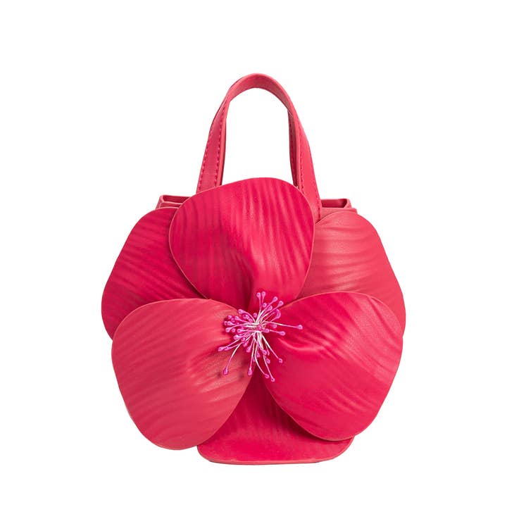 MONROE FUCHSIA FLOWER TOP HANDBAG