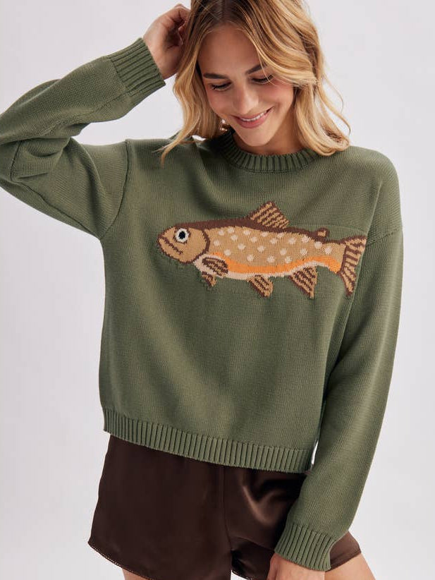 OLIVE GONE FISHIN' SWEATER