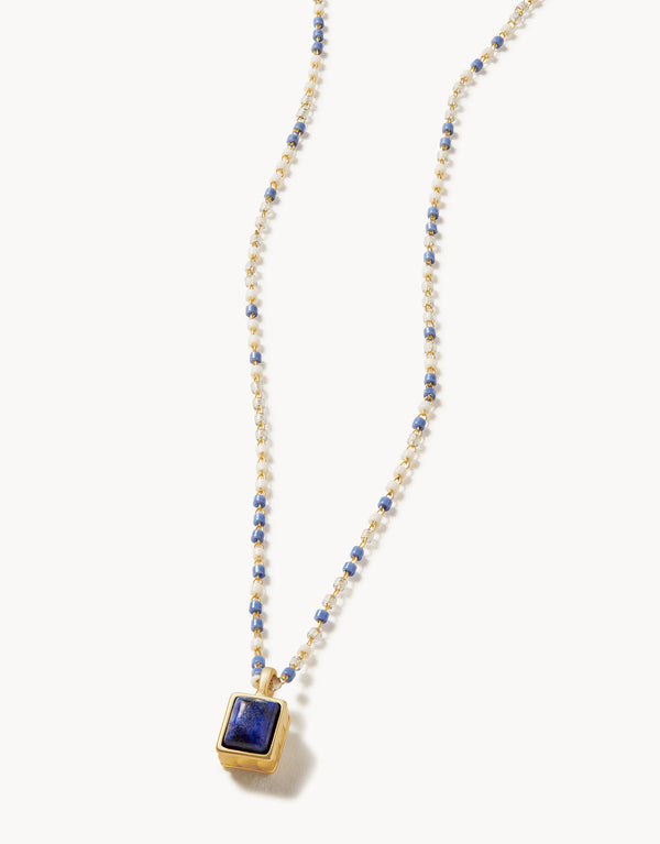 NAIA LAPIS PETITE BEADED NECKLACE