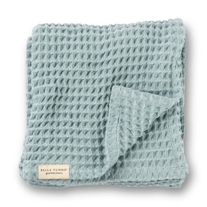 FOG BLUE WAFFLE BABY BLANKET