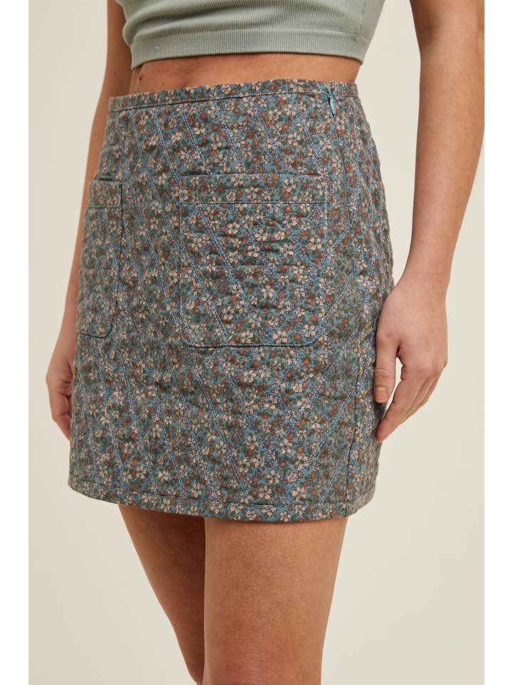 WILLOW FLORAL QUILTED SKIRT
