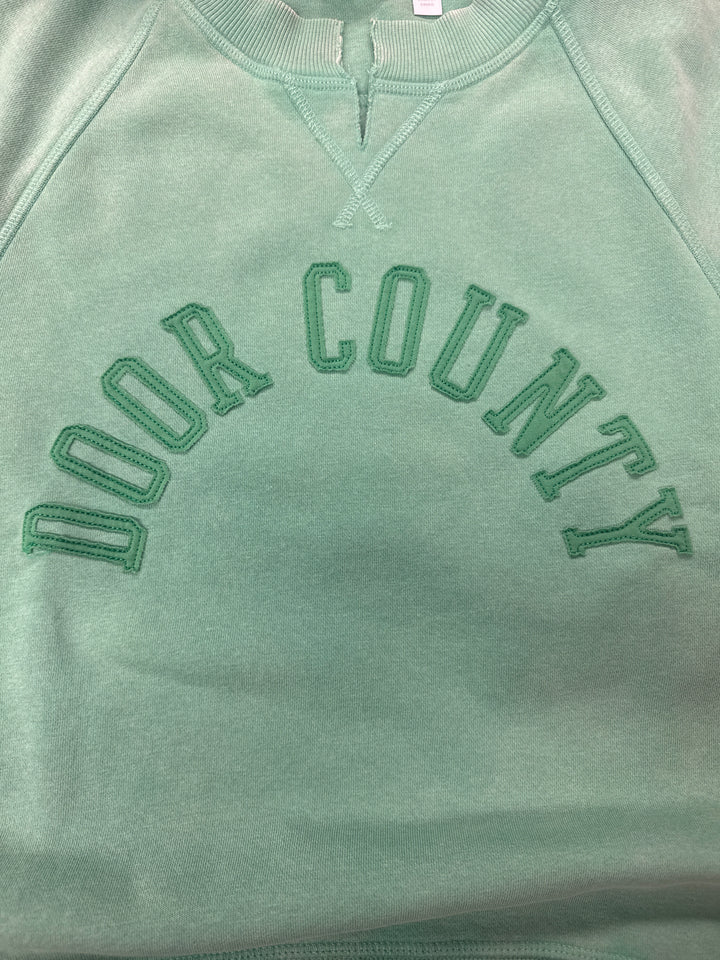 PALM GREEN DOOR COUNTY SPLIT CREW SWEATSHIRT