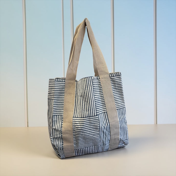 DOOR COUNTY ANCHOR & STRIPES TOTE BAG