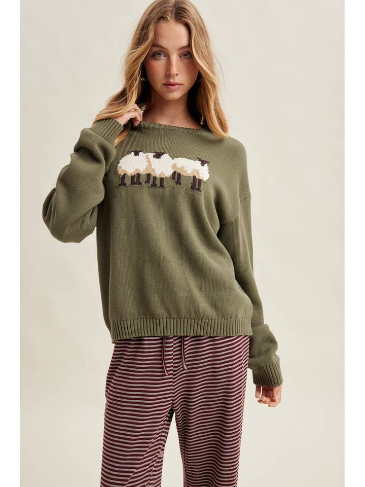 SHEEP TRIO CREWNECK SWEATER