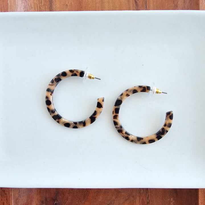 CAMY CHEETAH HOOP EARRINGS