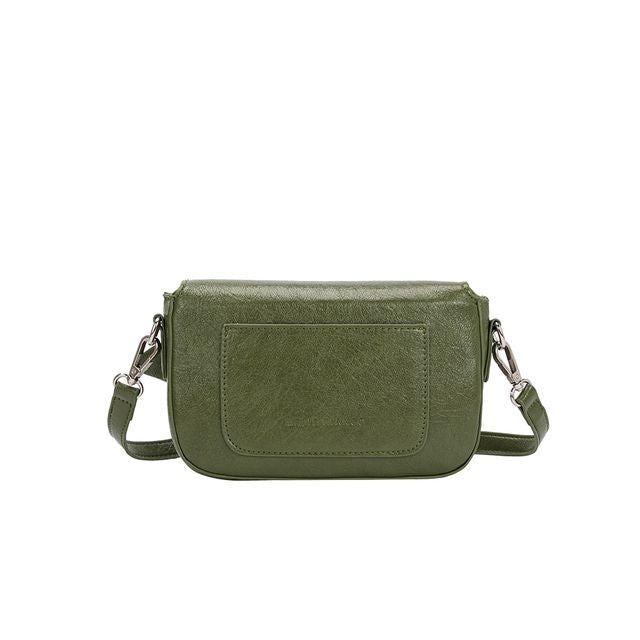 FAYE OLIVE KNOTTED BOW CROSSBODY CLUTCH