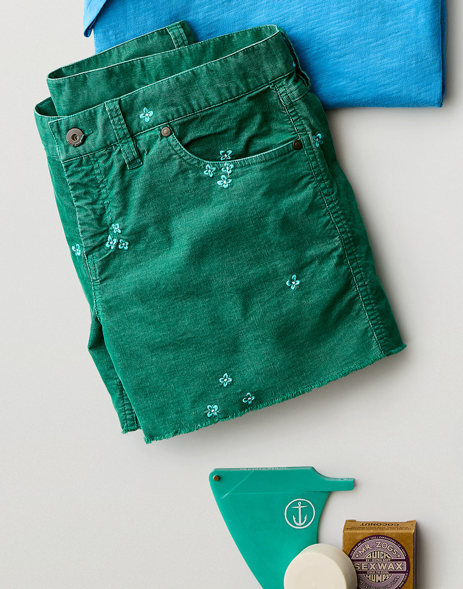 JADE EMBROIDERED OAHU 4" SHORT