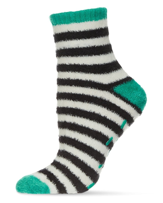 EMERALD STRIPE FUZZY ALOE INFUSED SOCKS