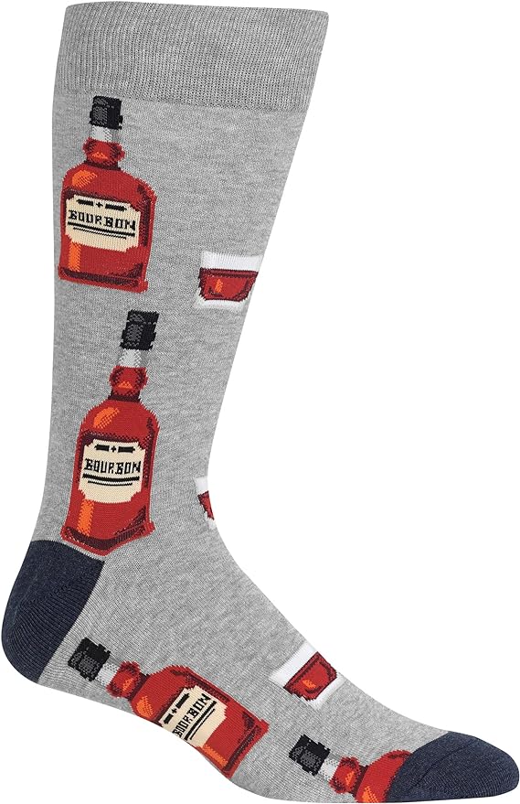 MEN'S GREY BOURBON CREW SOCKS
