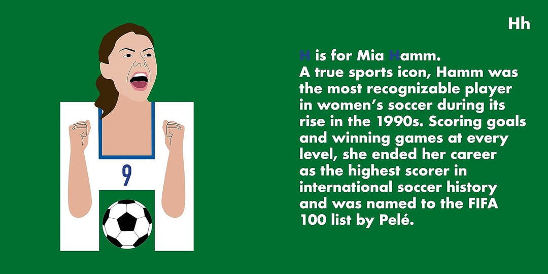 SOCCER LEGENDS ALPHABET - WOMEN BOOK