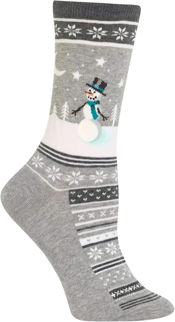 GREY SNOWMAN SCENE SOCKS
