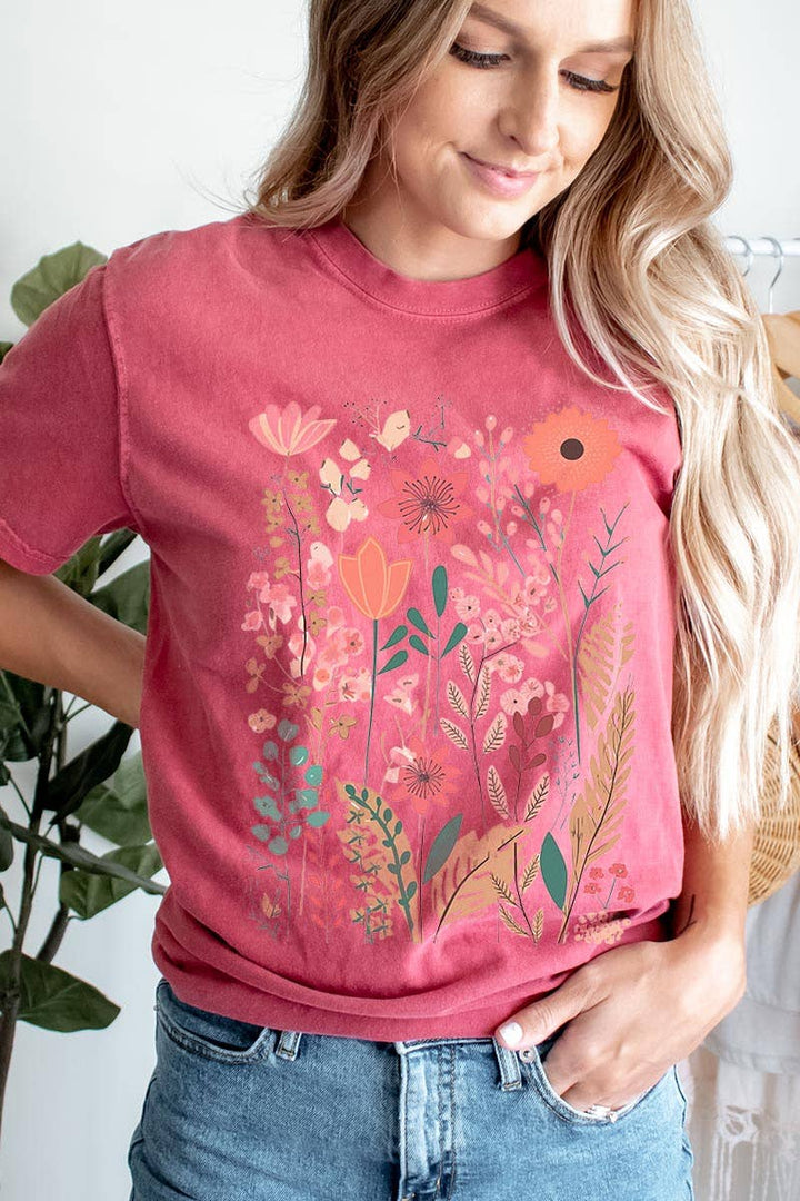 WILDFLOWERS GARMENT DYED GRAPHIC T-SHIRT