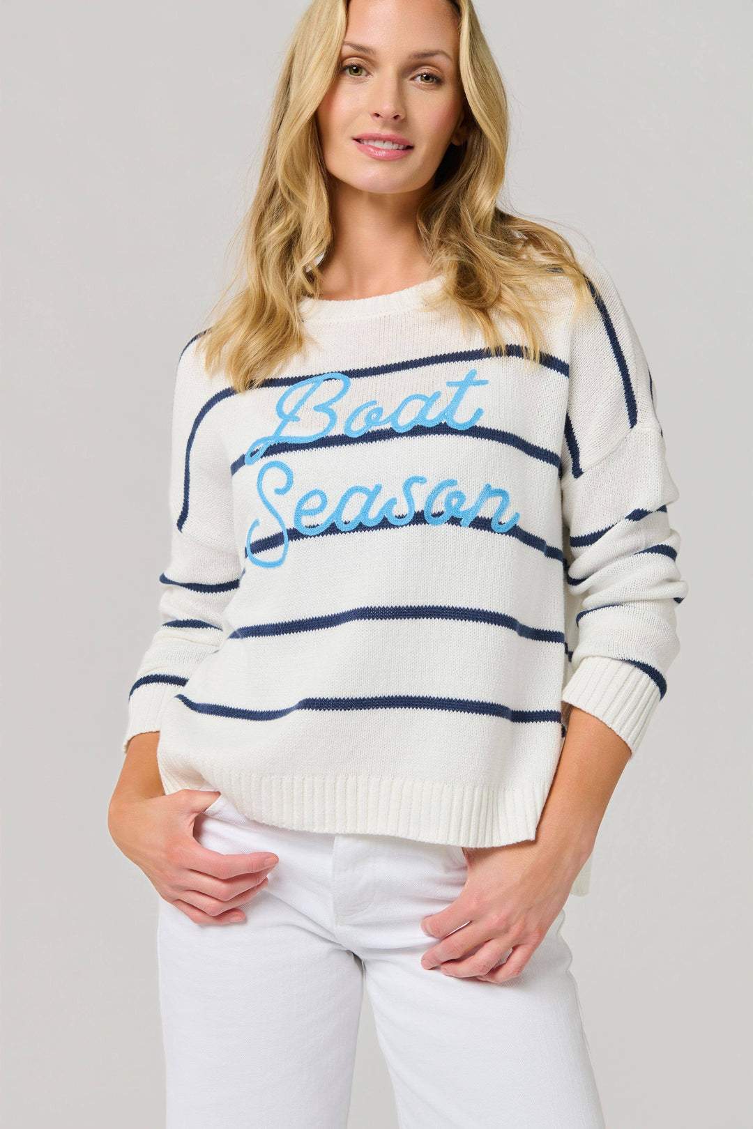 "BOAT SEASON" RELAXED FIT SWEATER