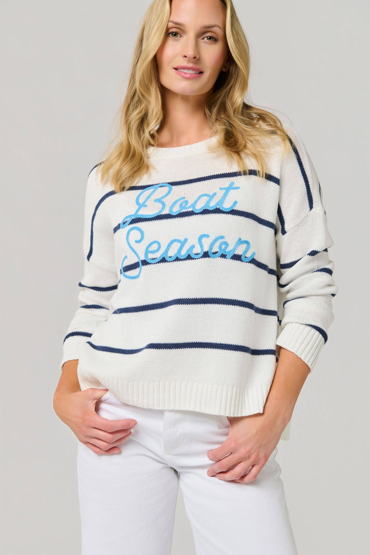 "BOAT SEASON" RELAXED FIT SWEATER