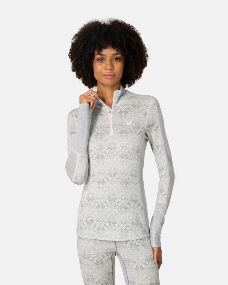 ANNA LIGHT GREY MELANGE HALF ZIP