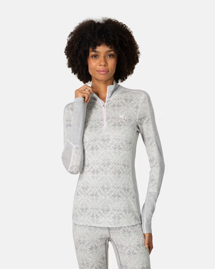 ANNA LIGHT GREY MELANGE HALF ZIP