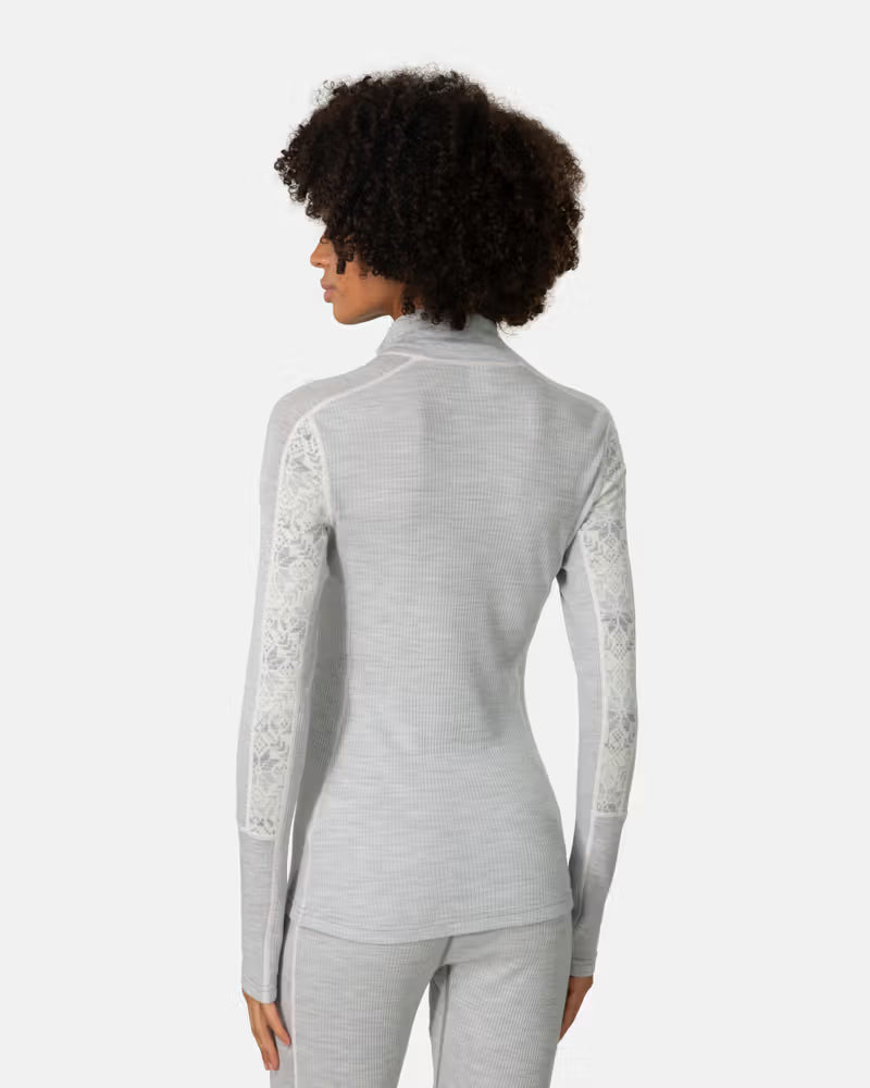 ANNA LIGHT GREY MELANGE HALF ZIP
