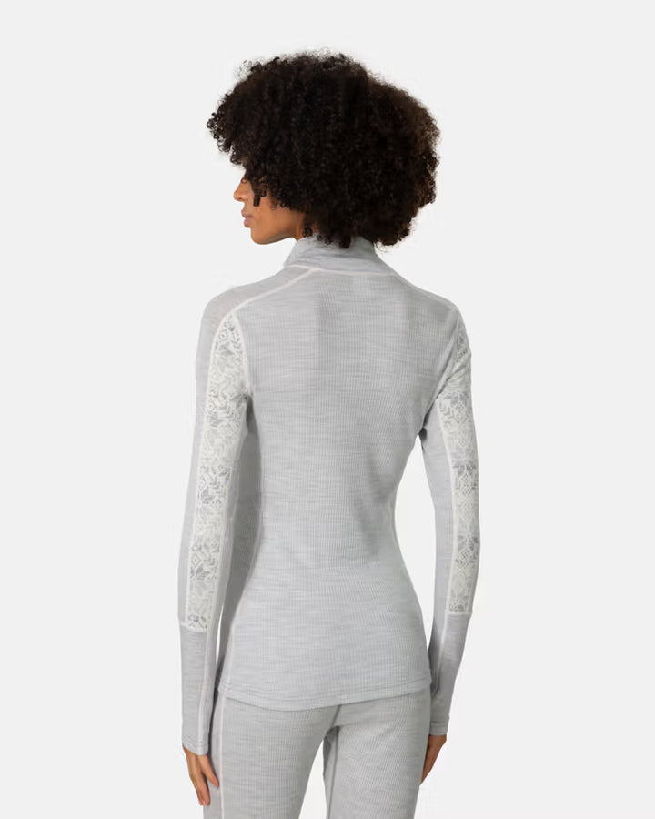 ANNA LIGHT GREY MELANGE HALF ZIP
