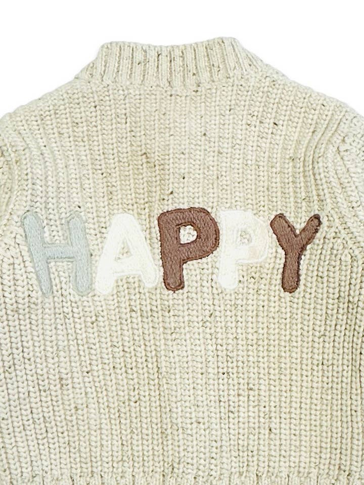 HAPPY CHUNKY KNIT BABY SWEATER
