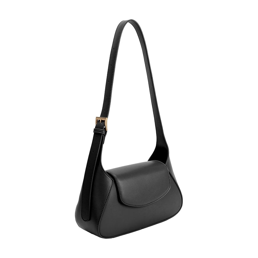 MELODY BLACK FLAP OVER SHOULDER BAG
