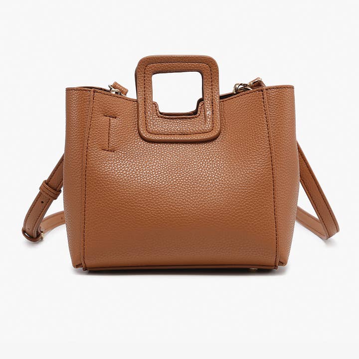BROWN JANIE SATCHEL CROSSBODY BAG
