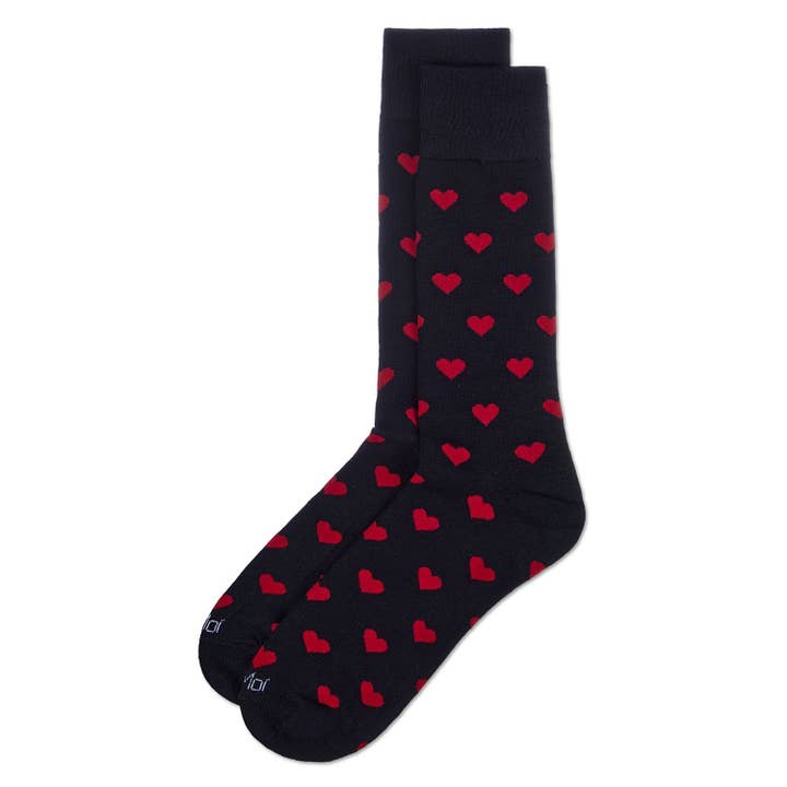 MEN'S ALL OVER HEARTS BAMBOO CREW SOCKS
